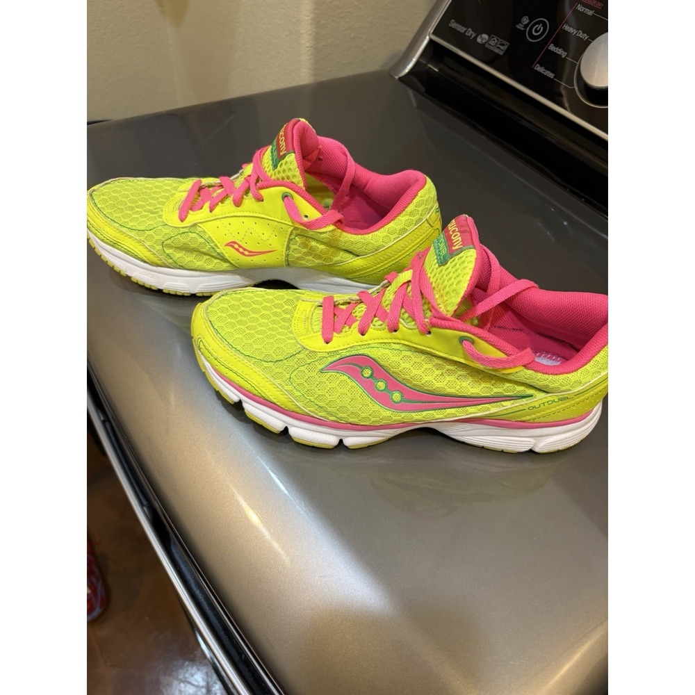 SAUCONY Shoes Women's 9.5 Neon Yellow Pink Grid Propel Plus 2 Running Lace Up
